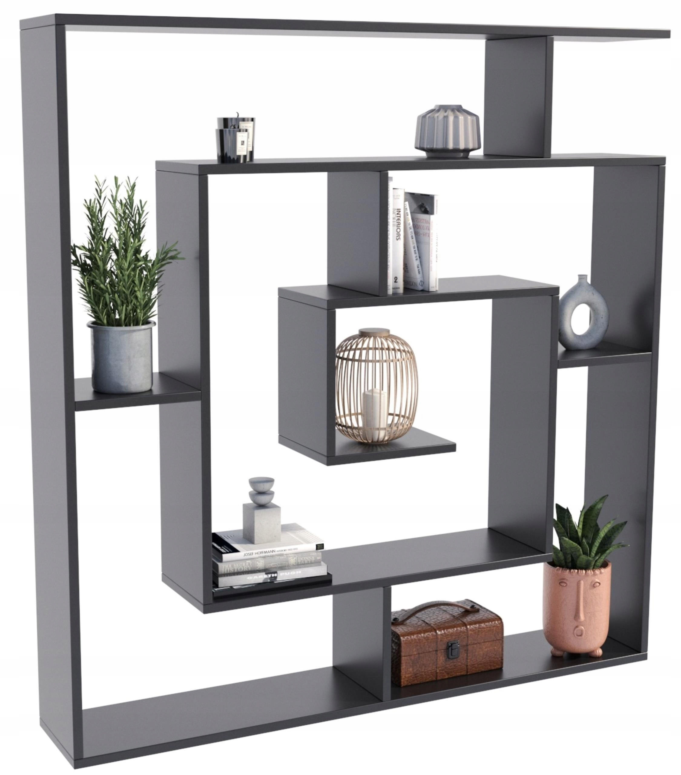 Matkam Möbel Bücheregal Schwarz 125x129x21 cm