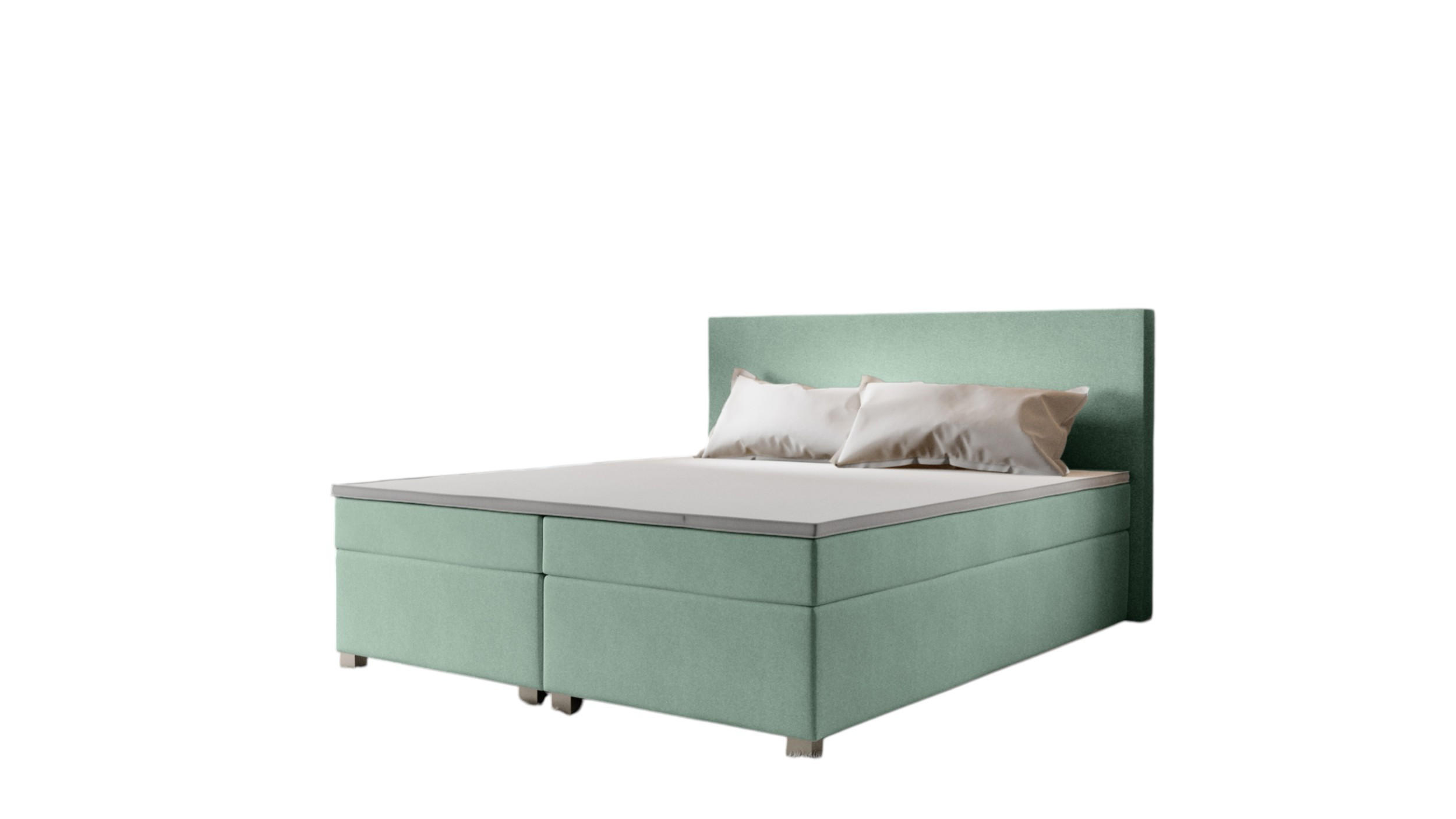 BOXBETT SIMPLE mit Matratze H3, Bonell und Topper 140x200 COSMIC 16 - Grün, Textil (140/200cm) - Bedante
