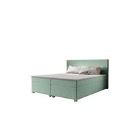 BOXBETT SIMPLE mit Matratze H3, Bonell und Topper 160x200 COSMIC 16 - Grün, Textil (160/200cm) - Bedante
