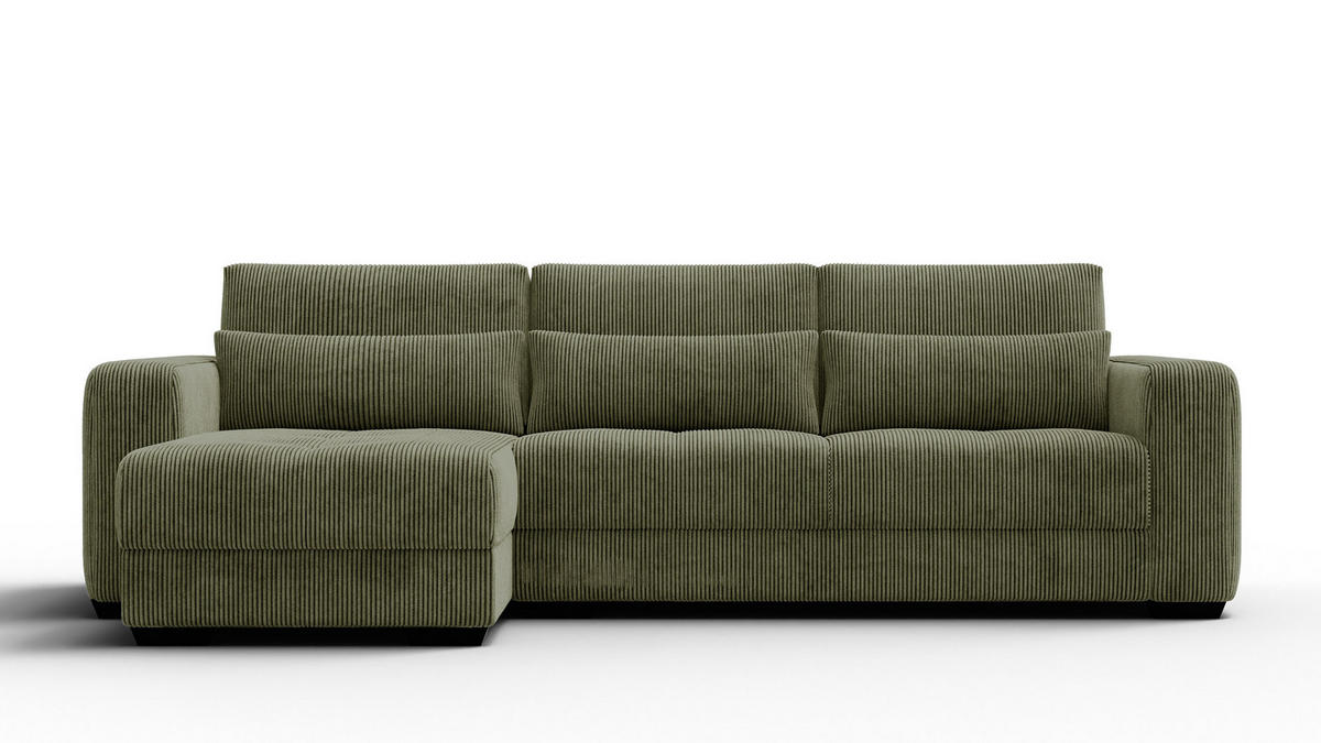 ECKSOFA OLI 4-Sitzer links, olivgrün - Olivgrün, Holz/Textil (295/172cm) - Courtois Laville