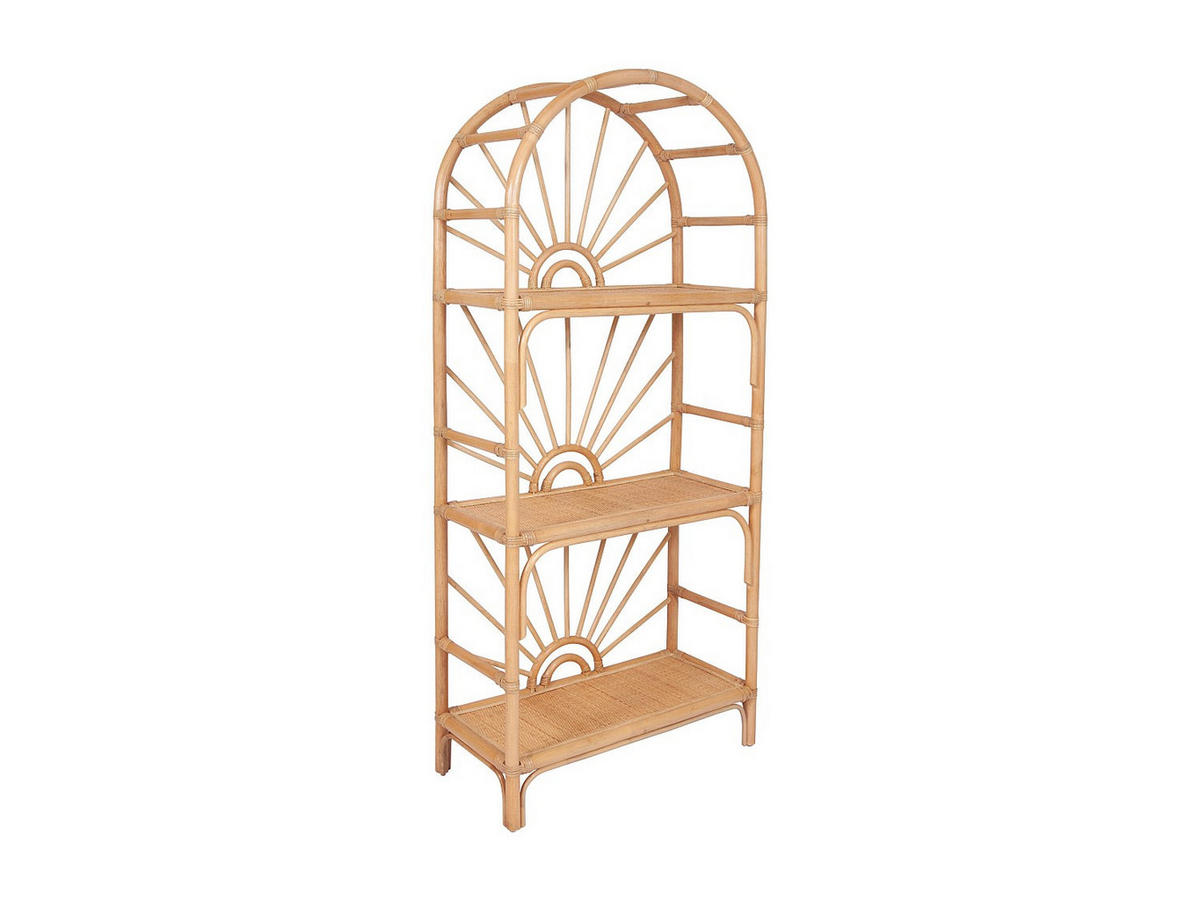 REGAL - 73 cm x 33 cm - rattan - naturfarben hell Nemeri - Naturfarben, Naturmaterialien (73/160/33cm) - Vente-Unique