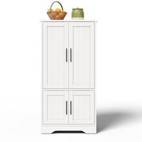 KÜCHENBUFFET mit LED-Beleuchtung und verstellbaren Einlegeböden, 60 x 40 x 120 cm, Weiß, MDF - Weiß, Holzwerkstoff (60/120/40cm) - SONNENH