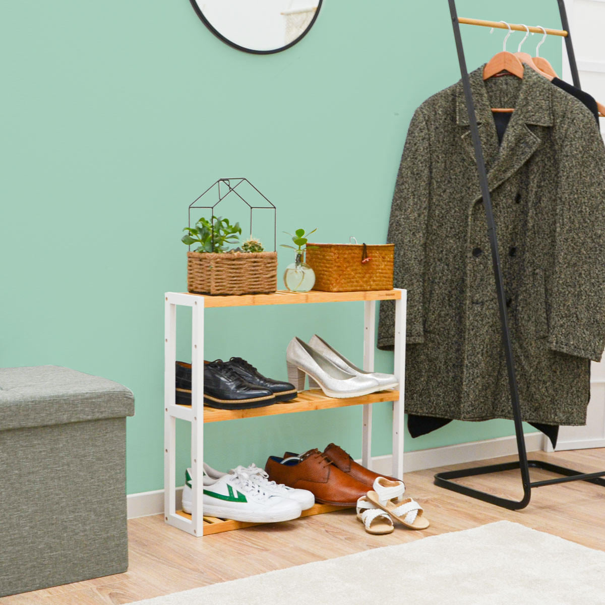 BAMBUS-WANDREGAL 60x54x15 cm - Braun, Holz (60/54/60cm) - Dunedesign
