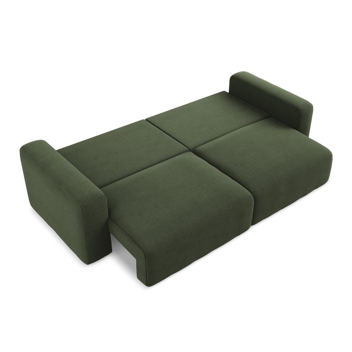 3-SITZER SOFA mit Schlaffunktion Strukturstoff Stoff Grün - Blau/Schwarz, Kunststoff/Textil (244/79/102cm) - LaMiaSofa