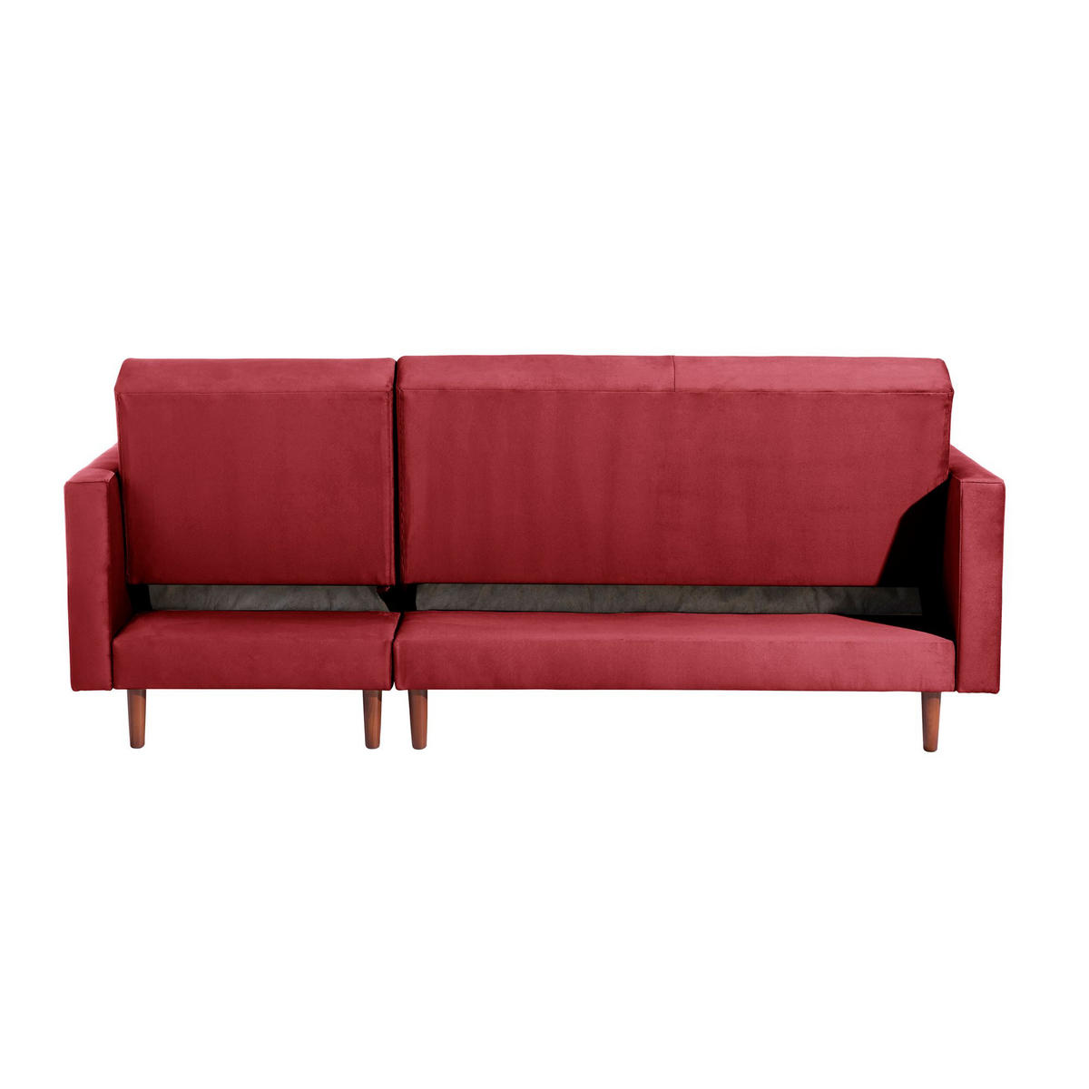 FUNKTIONSSOFA mit Hocker Katunia Samtvelours rot - Rot, Kunststoff (222/92/144cm) - 58aufmkessel