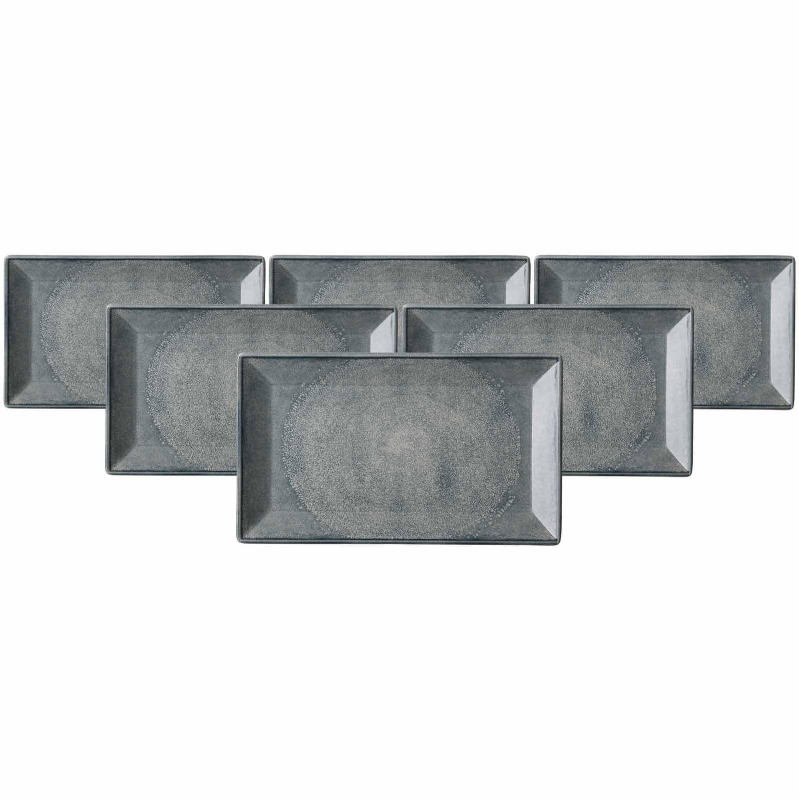 SERVIERPLATTEN Grana blau-grau 25 x 15 cm 6er Set - Blaugrau, Keramik (15/2/25cm) - Ritzenhoff Breker