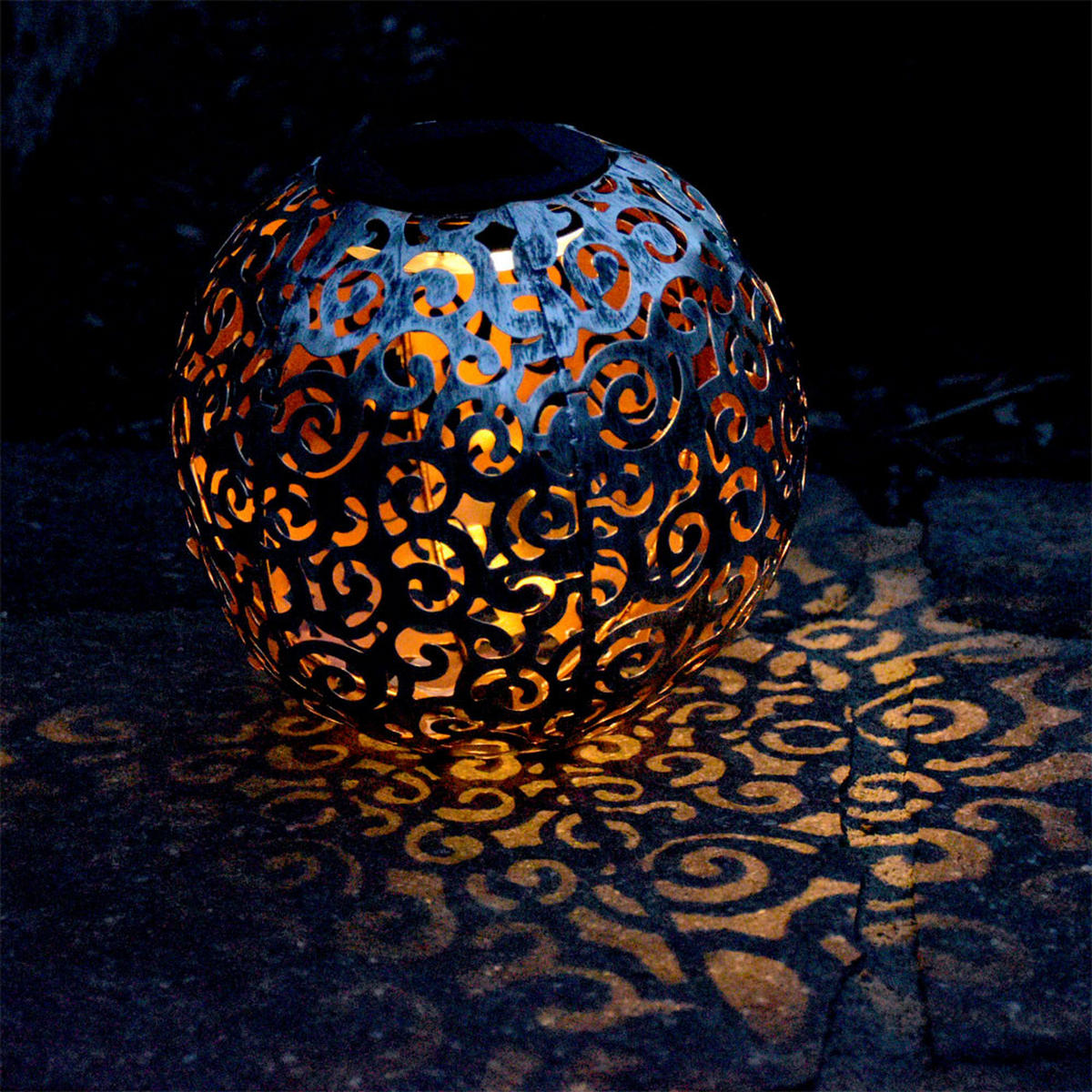 LED AUSSENLEUCHTE Kugel Schwarz - Schwarz, Metall (28.5/28.5/40cm) - Globo Lighting