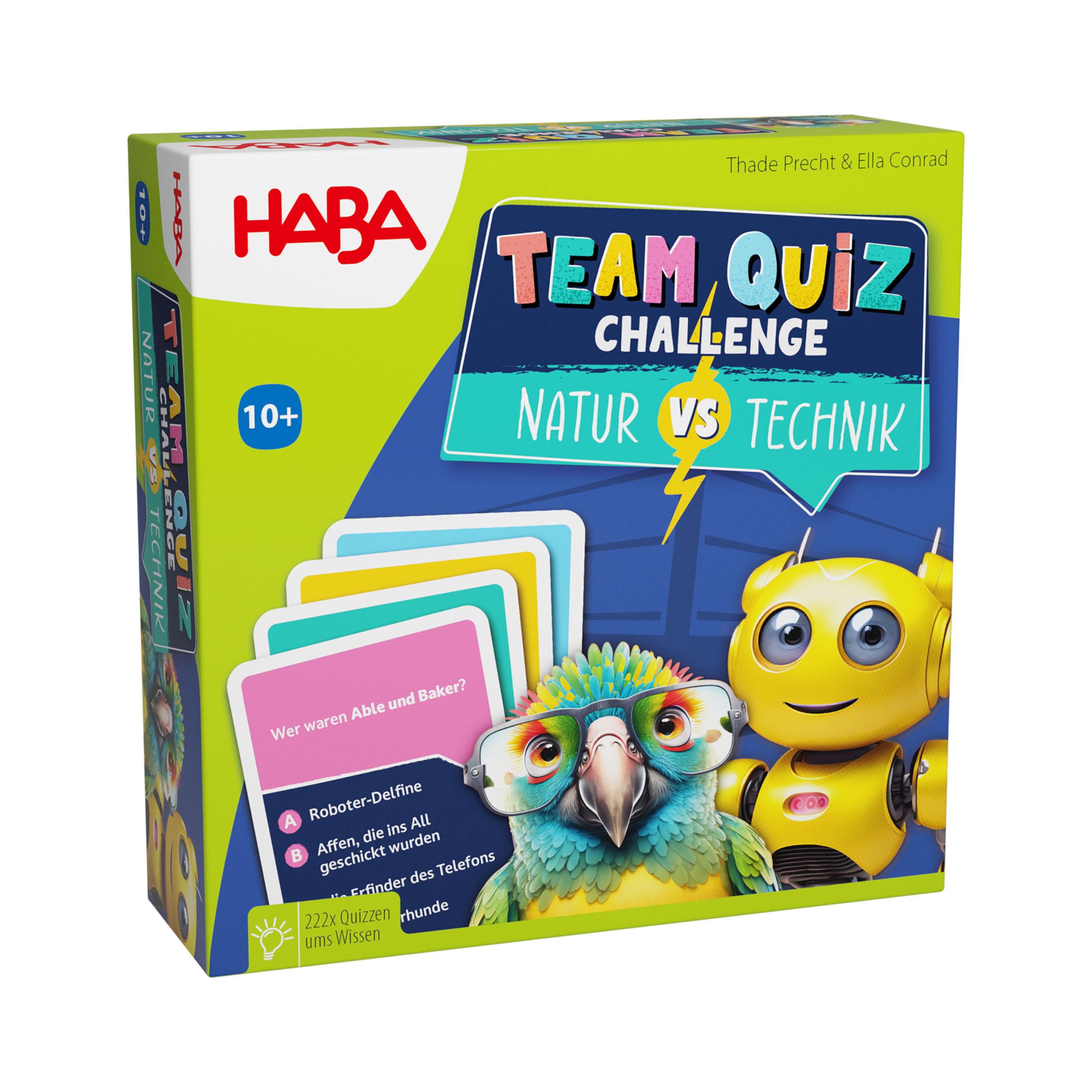 DENKSPIEL Team Quiz Challenge - Natur vs. Technik, ab 10 Jahren - Multicolor, Naturmaterialien (15.3/15.3cm)