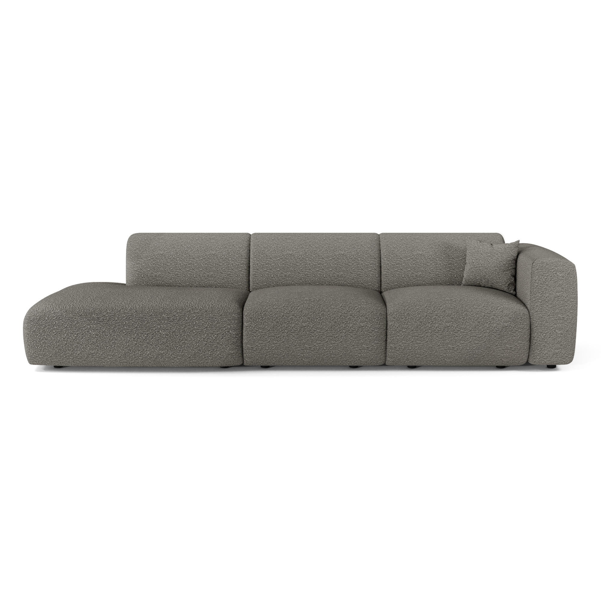SOFA 5-SITZER Bouclé-Stoff 310cm - Graphitfarben/Grau, Textil (310/73/96cm) - Sia Home