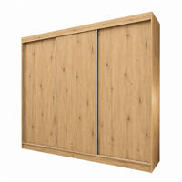 KLEIDERSCHRANK Steria 240 cm Artisan Griffe silber - Eiche Artisan, Holzwerkstoff (240/216/61cm) - KS Home Concept