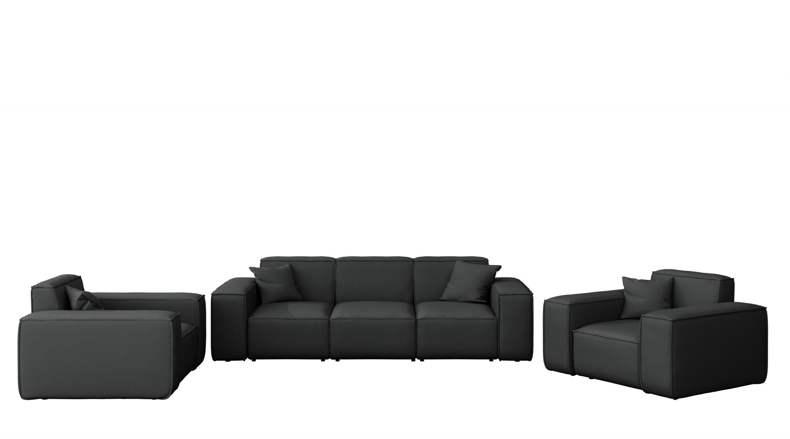 Kaiser Möbel ZAHRADNÍ SEDACÍ SOUPRAVA 3+1+1 MALIBU tkanina Odyssey Černá