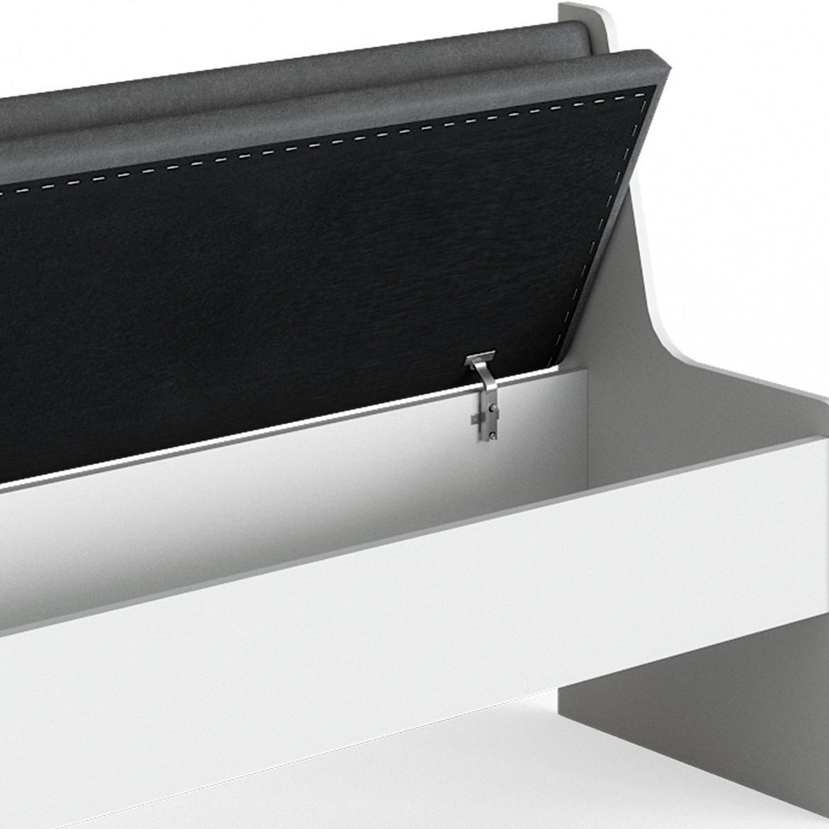 ESSZIMMER-ECKBANK Roman Weiß 166.6 x 41.5 cm - Anthrazit/Weiß, Holzwerkstoff (41.5/80/166.6cm) - Vicco