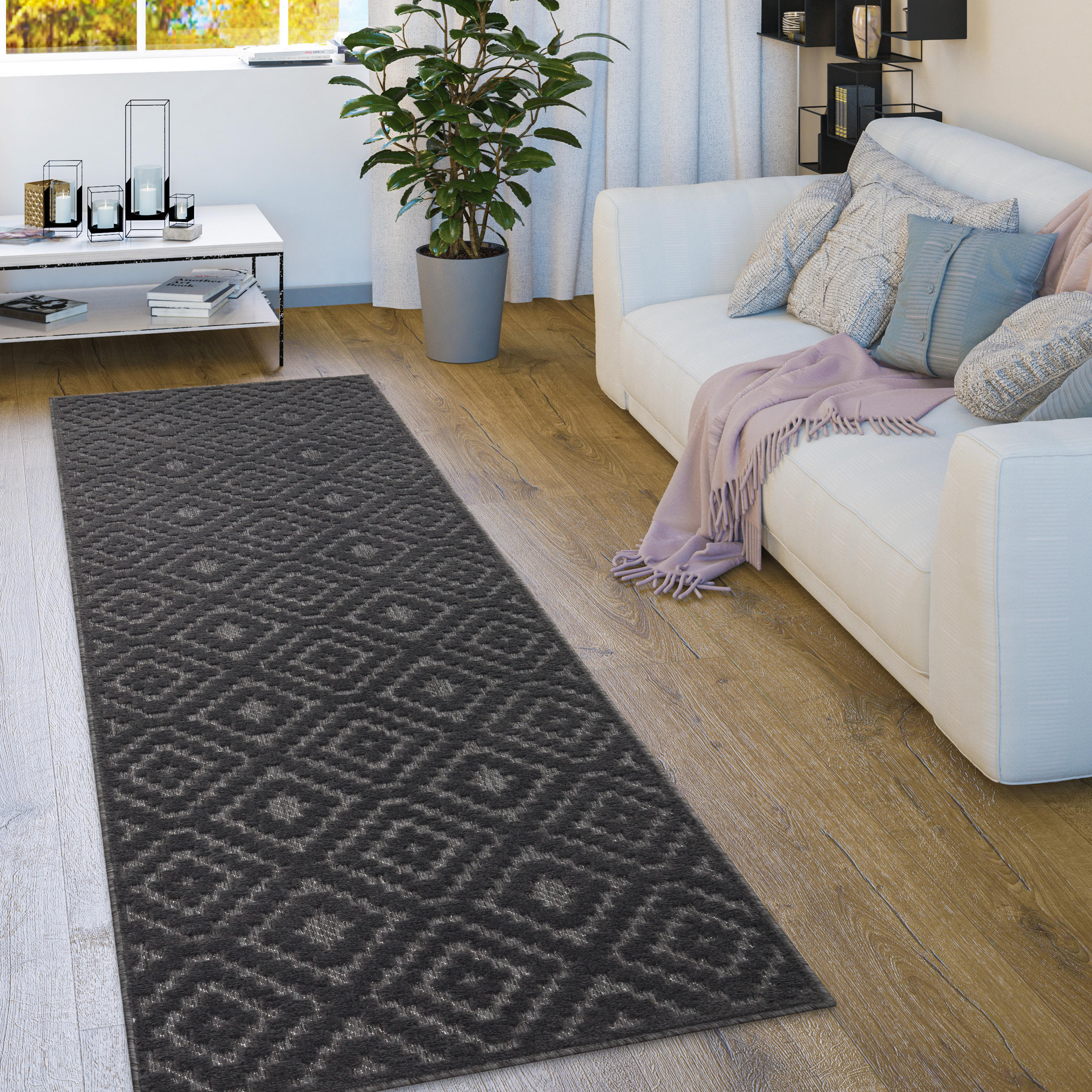 OUTDOORTEPPICH 80/250 cm Livorno 672 - Anthrazit, Textil (80/250cm) - Paco Home