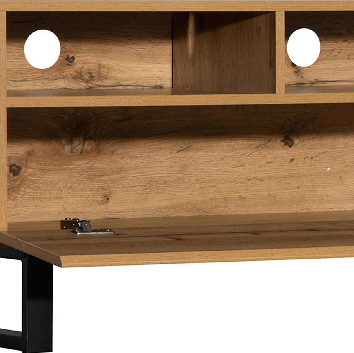 TV-SCHRANK aus MDF 180x38x50 cm Eiche/Anthrazit mit Push-Open-Funktion und großem Stauraum - Alteiche, Holzwerkstoff (180/50/38cm) - Modfu