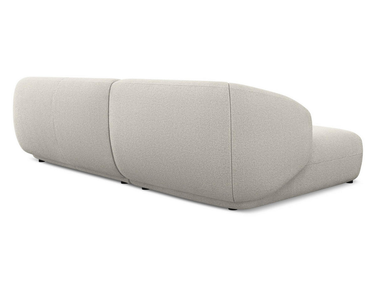 ECKSOFA Links Bouclé Stoff Beige - Beige/Schwarz, Kunststoff/Textil (156/280cm) - Makamii