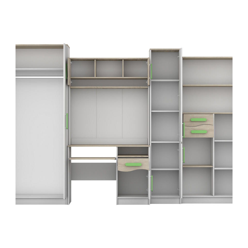 Thumbnail - Deine Möbel 24 Kinderzimmer, Weiß, Holz, 300x197x52 cm, Kinder- & Jugendzimmer, Jugendmöbel, Komplette Kinder- & Jugendz...