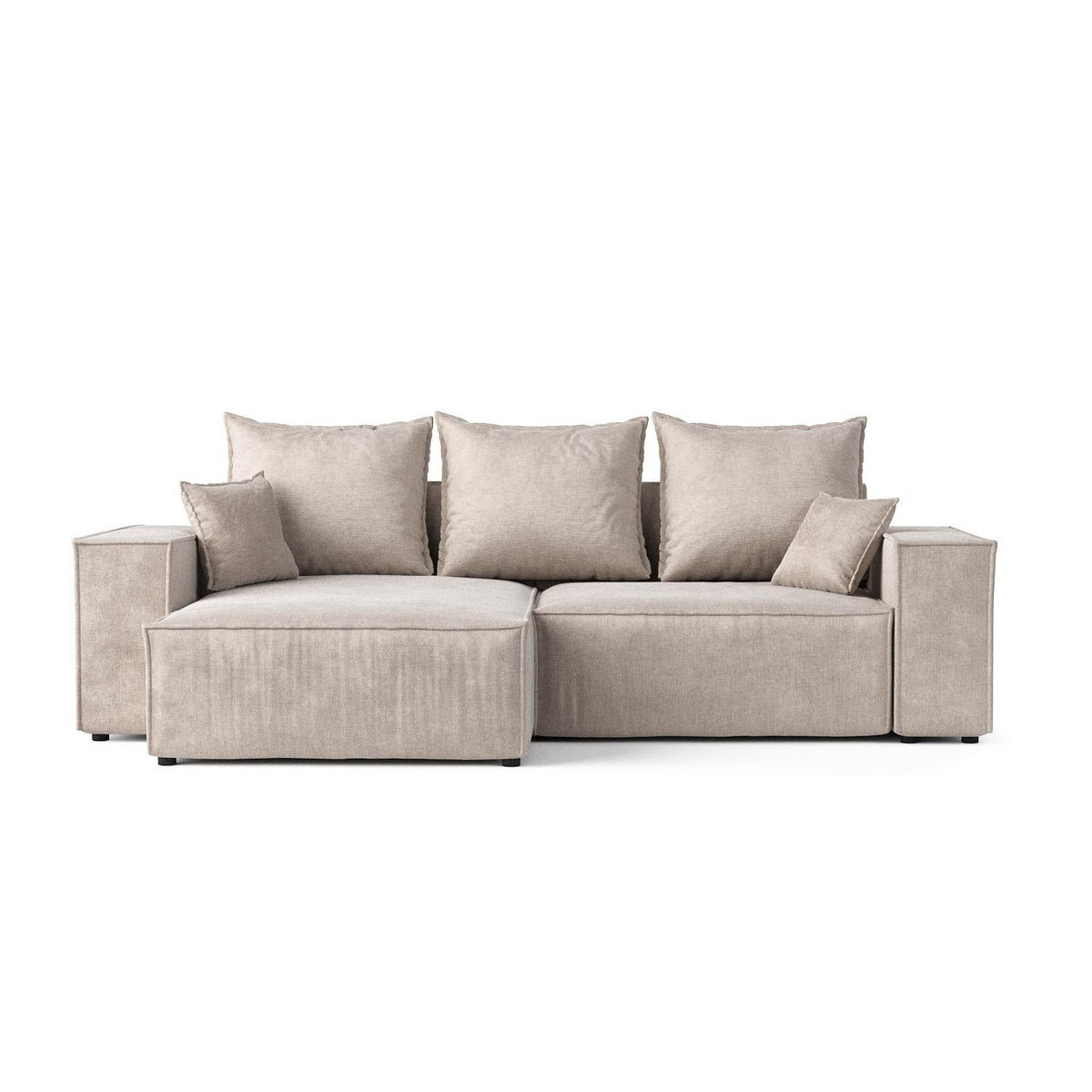 ROHOVÁ SEDAČKA SENSO, textil, Béžová - černá/béžová, dřevo/kompozitní dřevo (255/148cm) - AltaBeds