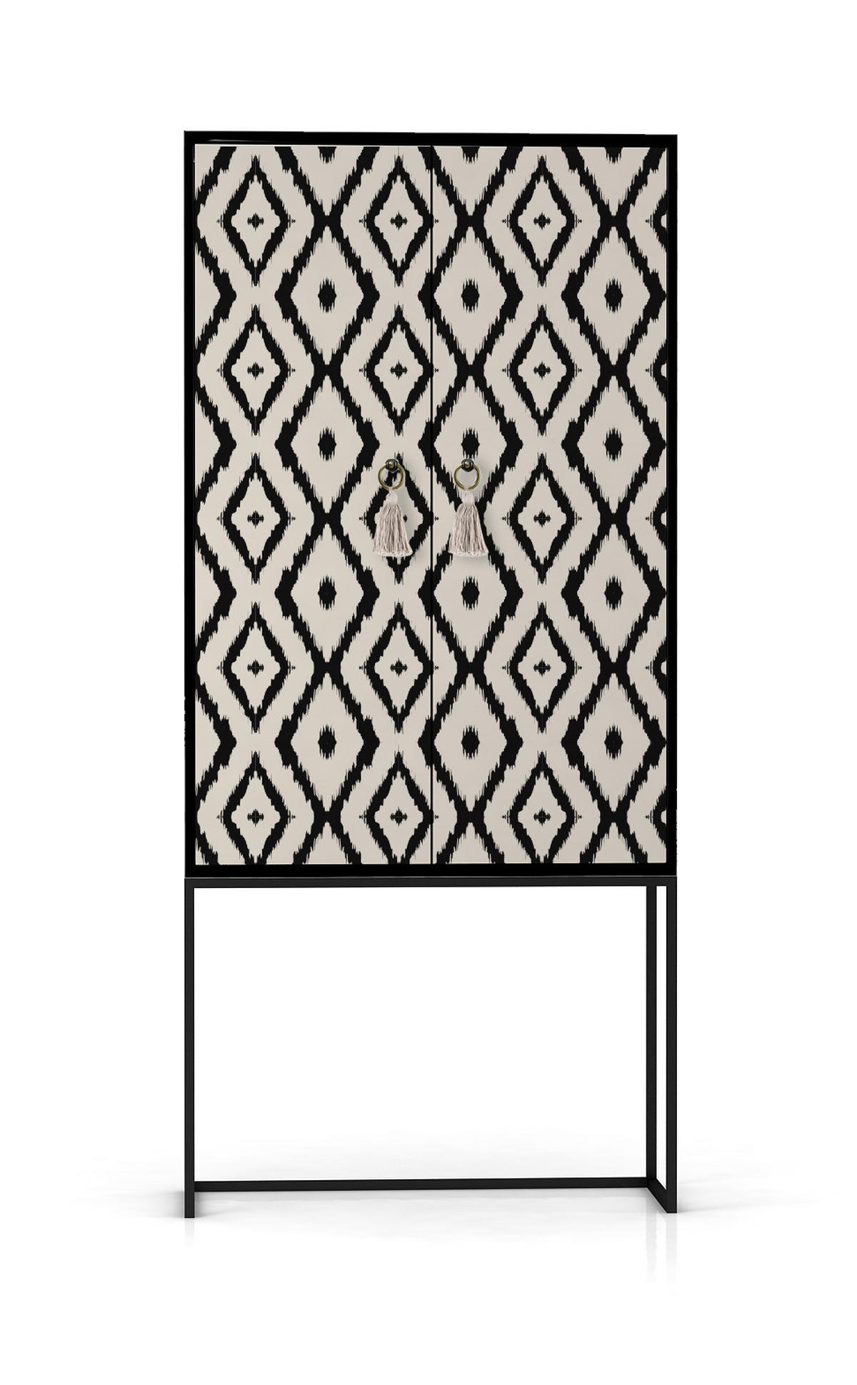 HIGHBOARD aus MDF ALVA IKAT - Creme, Holzwerkstoff (75/164.5/45cm) - RNT By Really Nice Things