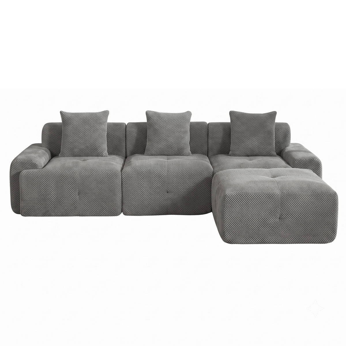 SOFA Modulární pohovka z žinylky šedá bez montáže - šedá, textil (266/176cm) - Urban Meuble