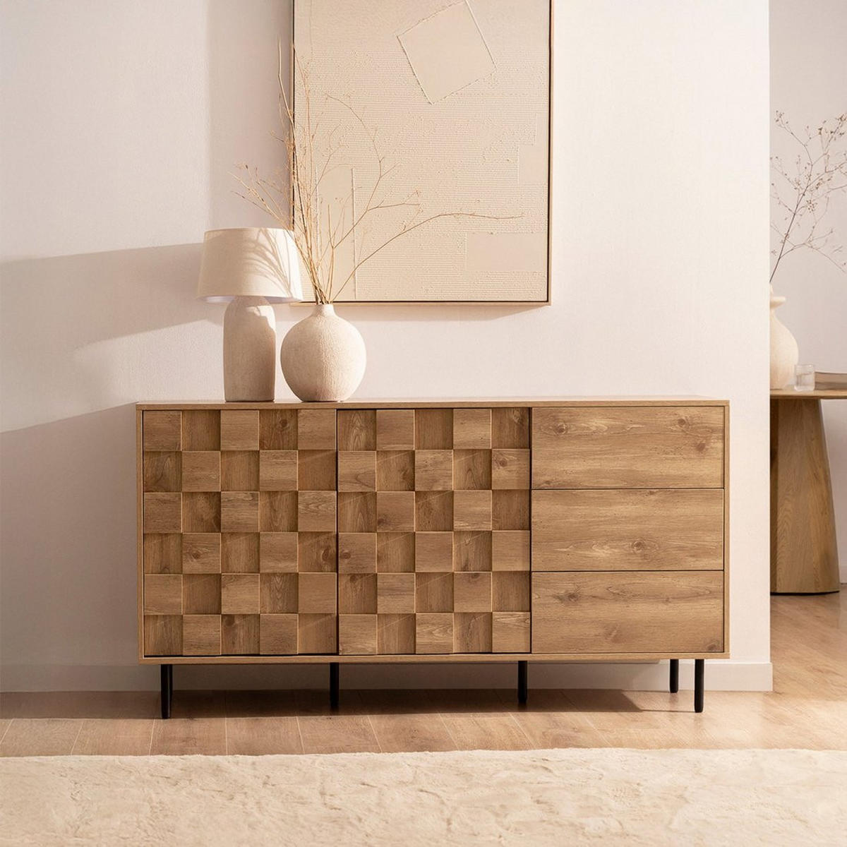 ANRICHTE NIEDRIGE Ivar Natürlich 160 cm x 80 cm - Naturfarben, Holzwerkstoff (160/80/40cm) - Klast Home