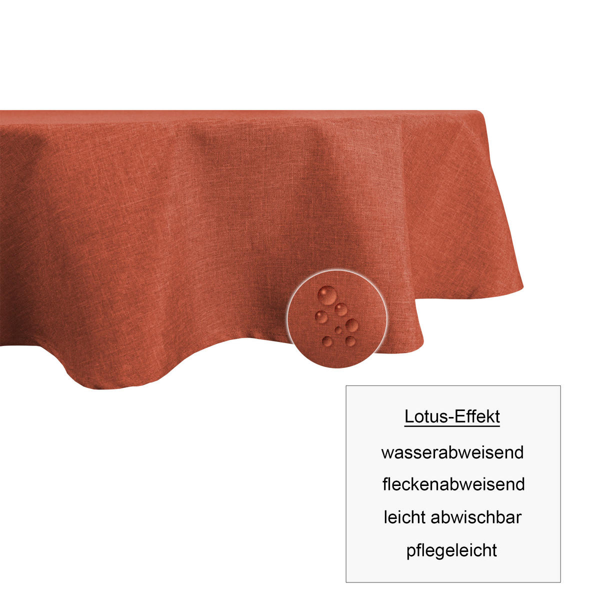 TISCHDECKE Leinenoptik 130/220 cm oval Terracotta - Terracotta, Textil (130/220cm) - TiborTex