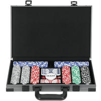 POKERSET DE-10641 400 Chips mit Koffer & Unterlage für 10 Spieler - Grau, Kunststoff (28/39.5cm) - ComfortXL