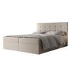 BOXBETT Dahlina 160/200 cm in Creme – mit Bettkasten und Luxus & Funktionalität - Creme/Schwarz, Holz/Holzwerkstoff (160/200cm) - AX Living