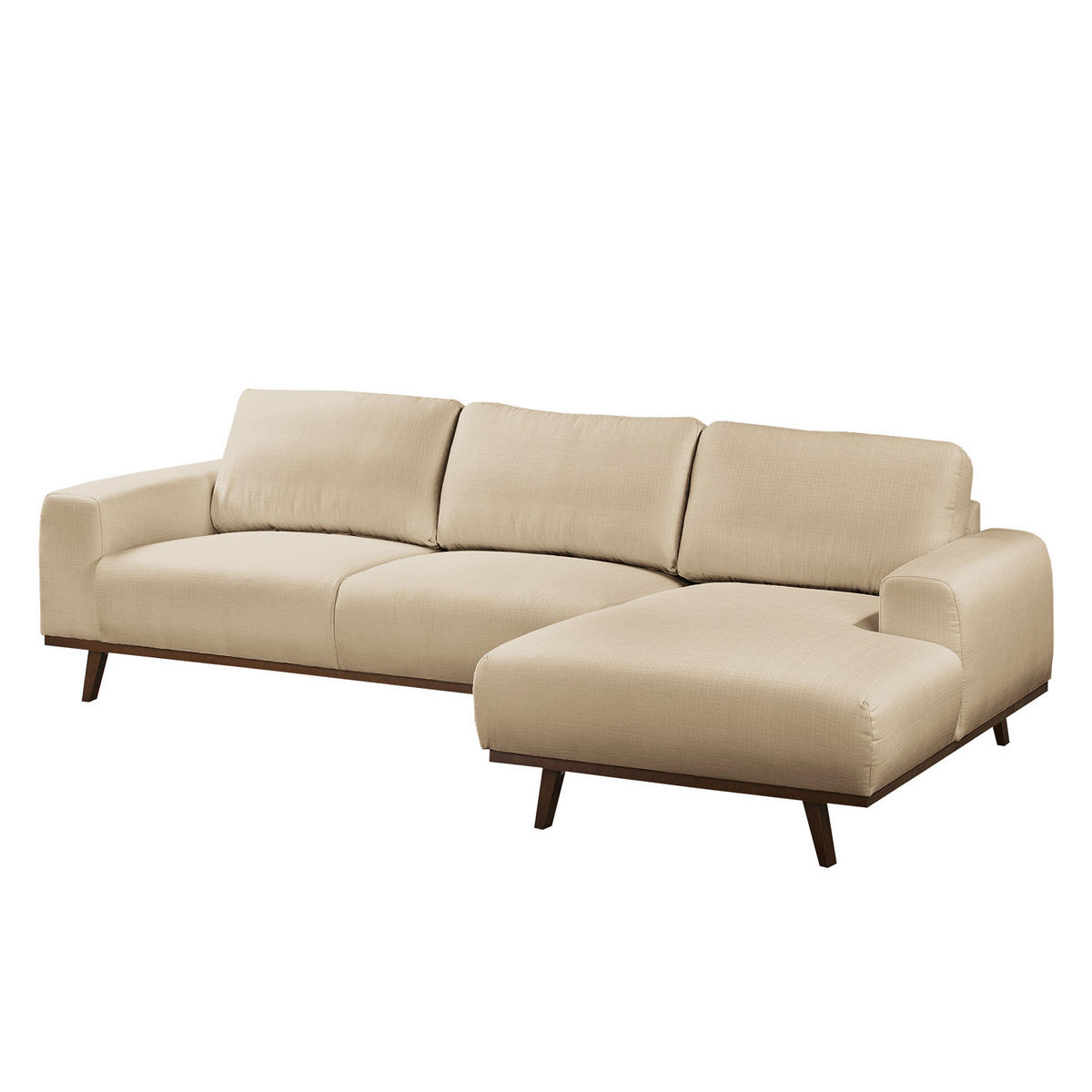ECKSOFA - Strukturstoff - Sandfarben, Textil (286/152cm) - home24