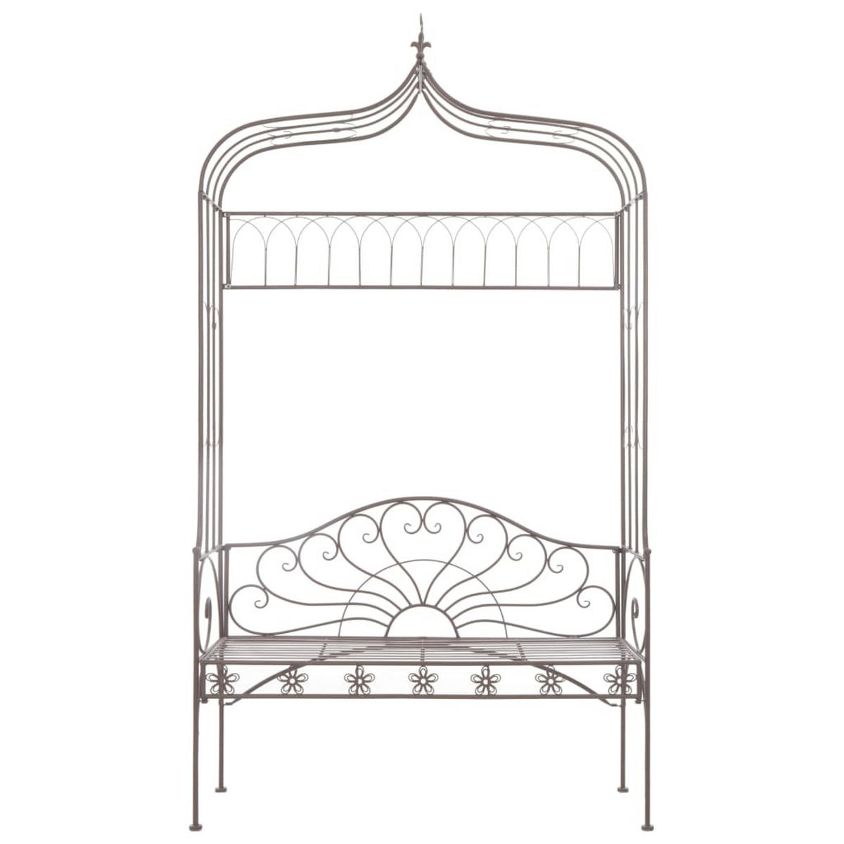 GARTENBANK 122 cm Eisen Antik Braun - Braun, Metall (122/220/43cm) - furnicato