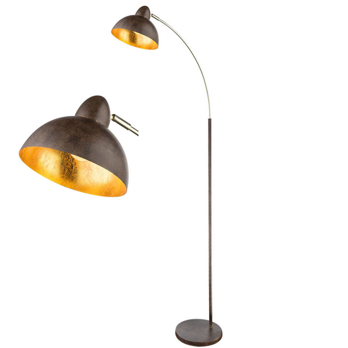 LED STEHLEUCHTE Messing Rostfarben - Braun, Metall (51/25/155cm) - Globo Lighting
