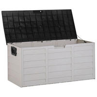 AUFLAGENBOX Kunststoff beige/schwarz 112/50 cm Locarno - Beige/Schwarz, Kunststoff (112/53/50cm) - Beliani