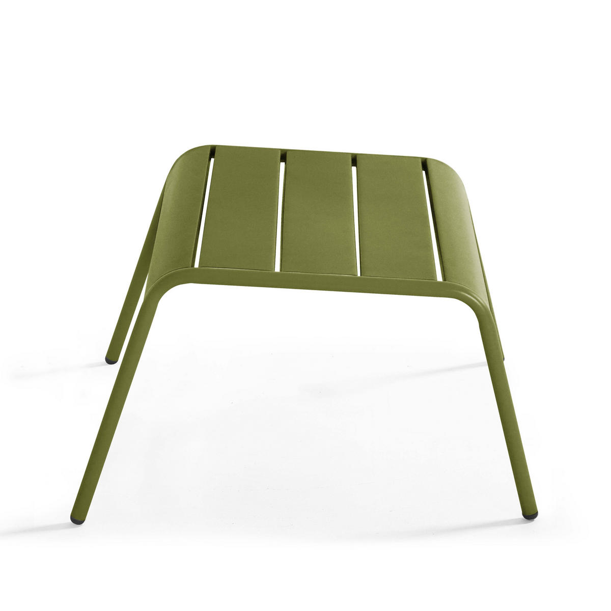 RELAXSESSEL MIT HOCKER 2-tlg., Khakigrün - Grün, Metall (64/72/60cm) - Oviala