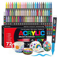 ACRYLSTIFTE 72-teiliges Set mit Pinselspitze - Multicolor, Kunststoff (1/1/15cm)