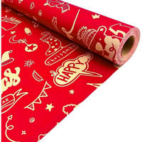 GESCHENKPAPIERROLLE 43 cm x 15 m Rot Kraftpapier Weihnachtsmuster - Rot, Papier (43/1/1500cm)