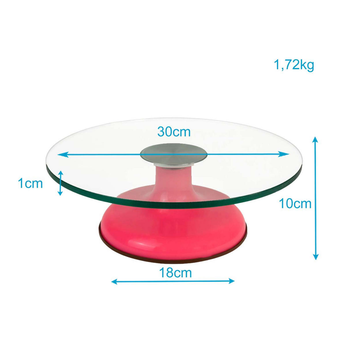 KUCHENPLATTE - Rosa, Glas (30/10/30cm) - Intirilife