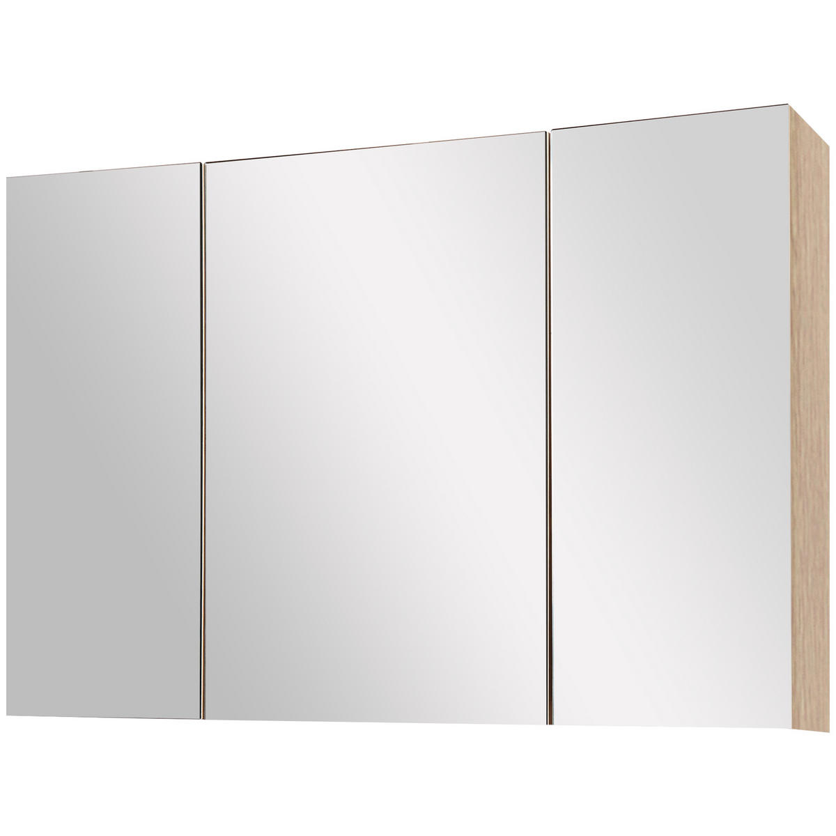 SPIEGELSCHRANK mit 3 sanft schließenden Spiegeltüren,90x13,5x60 cm ,Holzfarbe - Braun, Glas (90/135/60cm) - Vallsero