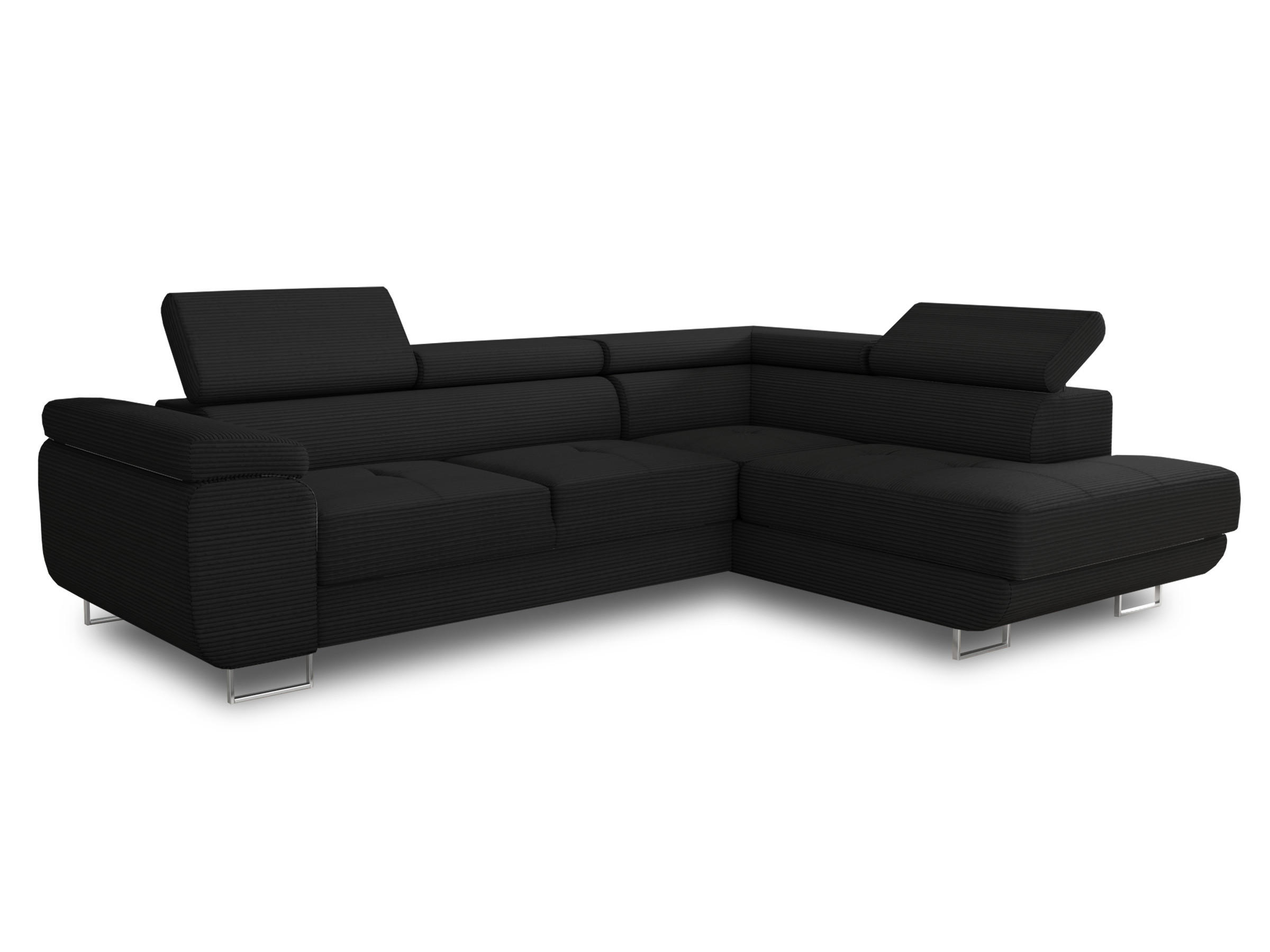 ECKSOFA Caris Cord, Seite: Rechts - Schwarz, Holz/Textil (273/203cm) - Sofnet