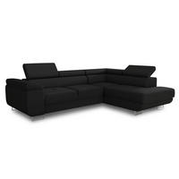 ECKSOFA Caris Cord, Seite: Rechts - Schwarz, Holz/Textil (273/203cm) - Sofnet