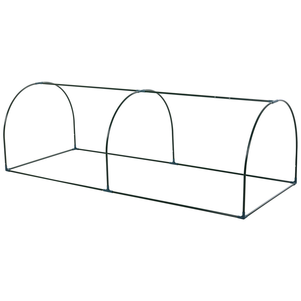 FOLIENGEWÄCHSHAUS, Transparent+Grün, kunststoff(Folie), Stahl(Gestell) - Grün, Metall (100/80/250cm) - Outsunny