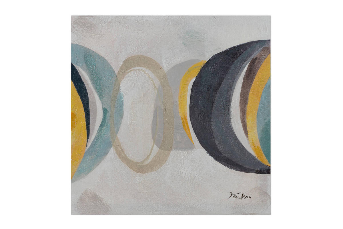 OLEJOMAĽBA 40/40 cm, Mesto a architektúra - sivá/béžová, drevo/textil (40/40cm) - KUNSTLOFT