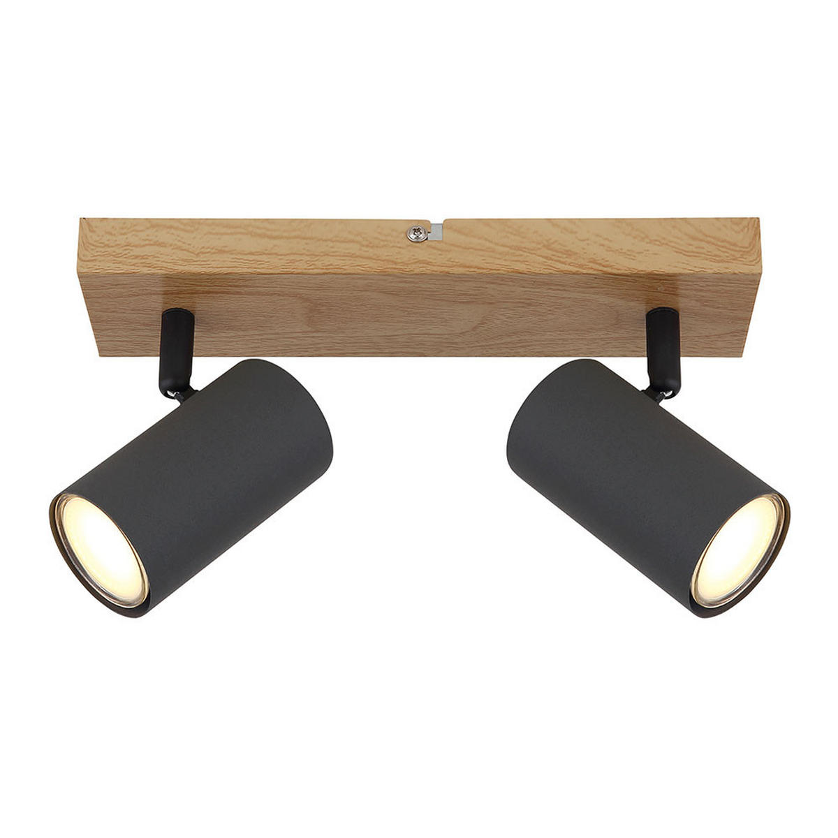 DECKENSTRAHLER Metall Holzoptik Braun 2 flammig - Braun, Metall (26/6/12cm) - Globo Lighting