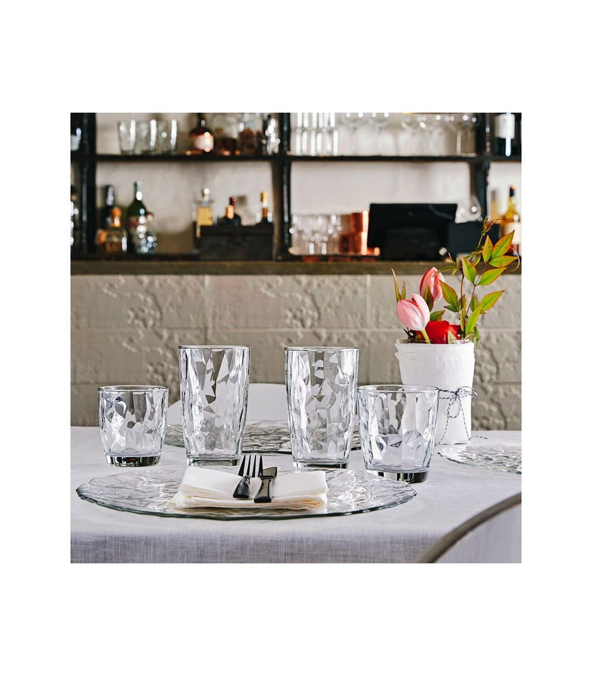 LONGDRINKGLAS Diamond Transparent 470 ml - 6 Stück - Transparent, Glas (0.47L) - Bormioli Rocco