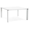 SCHREIBTISCH Minimalistisch Chromakzente Quadratisch KERIX, Weiß 140x140x74,6 cm - Weiß, Holz/Metall (140/140/75cm) - KADIMA DESIGN