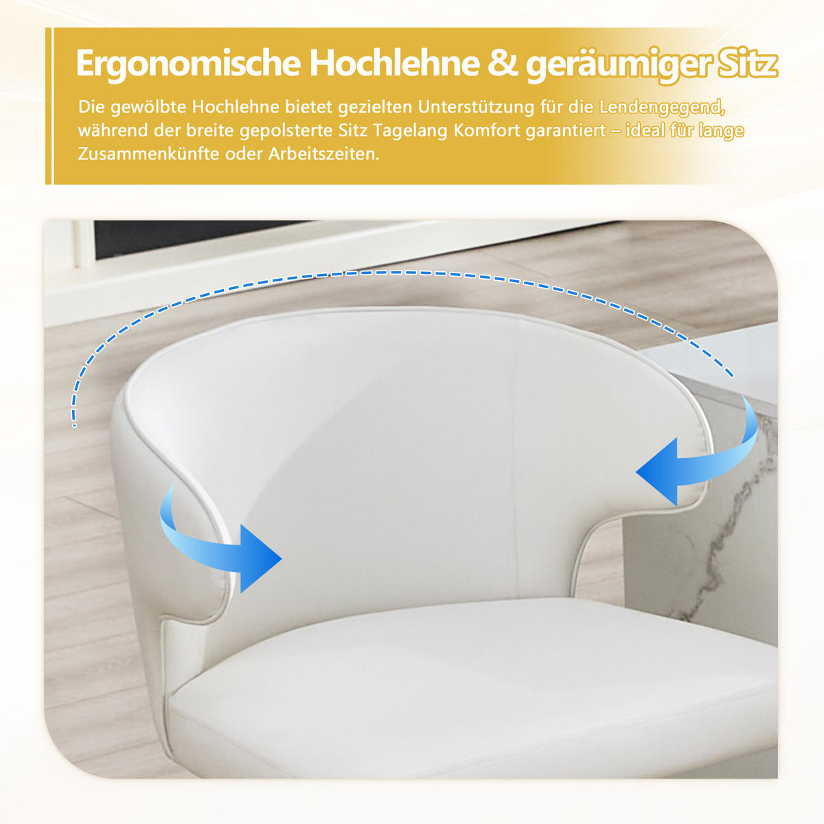 BARHOCKER DE-36727 2er-Set höhenverstellbar mit 360°-Drehung und PU Schwarz - Weiß, Metall (45/110/49.7cm) - ComfortXL
