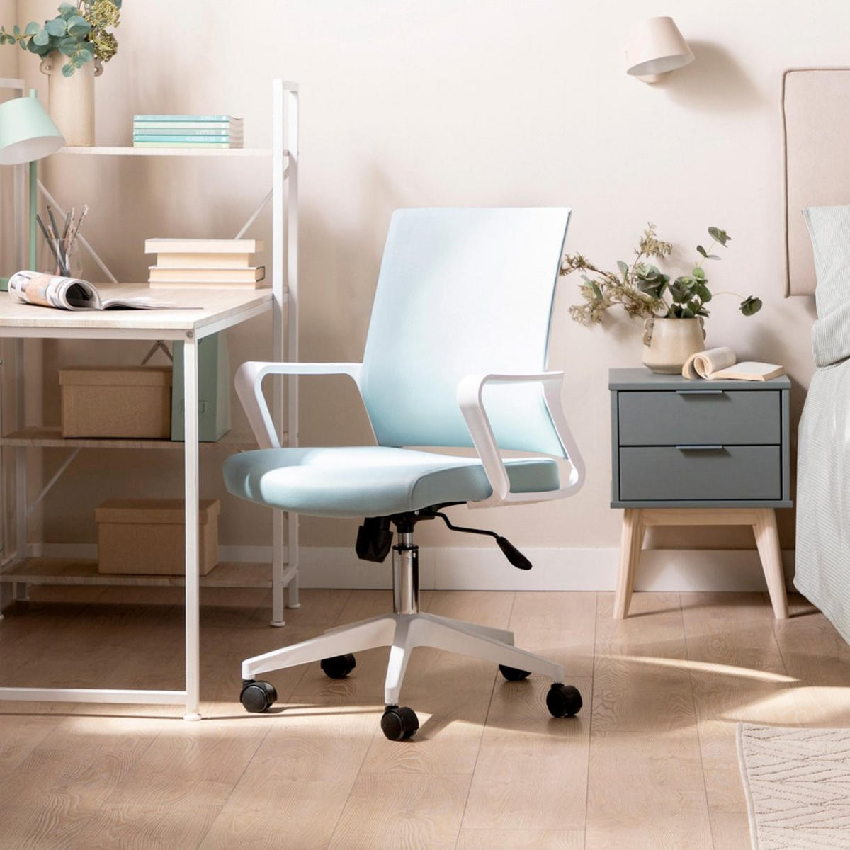 SCHREIBTISCHSTUHL Sayla Grün 60 cm x 95-105 cm - Grün, Textil (60/95/60cm)