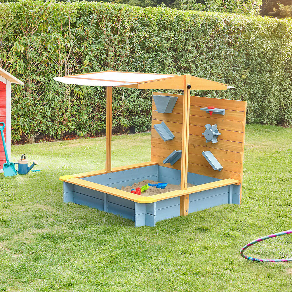 SANDKASTEN SANDY - Farbe: Holz/Grau - Braun/Grau, Holz (110/110/110cm) - Home Deluxe