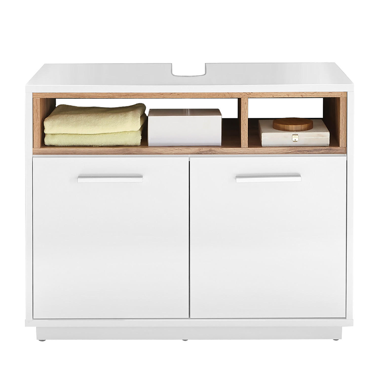 WASCHBECKENUNTERSCHRANK - Weiß, Holzwerkstoff (80/64/40cm) - home24