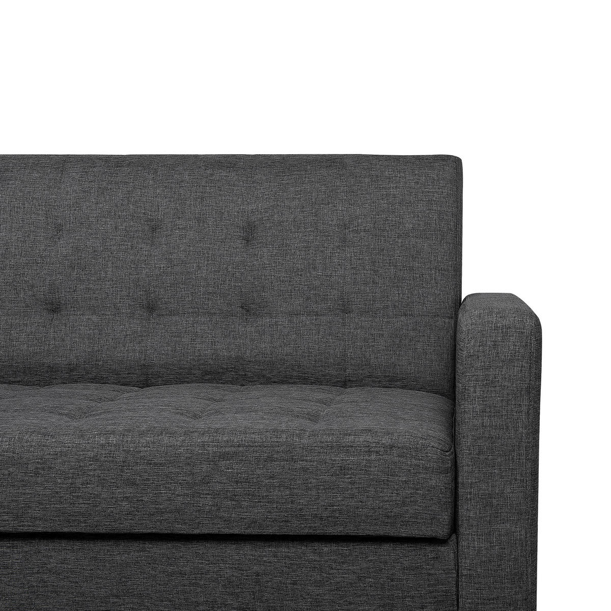 3-SITZER-SCHLAFSOFA Polsterbezug Dunkelgrau Vehkoo - Dunkelgrau, Textil (200/86/77cm) - Beliani