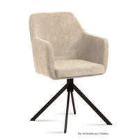 ARMLEHNSTUHL (2er-Set) Dulcy 57x87x60 Schwarz/Natur - Schwarz/Naturfarben, Kunststoff (60/87/57cm) - 58aufmkessel