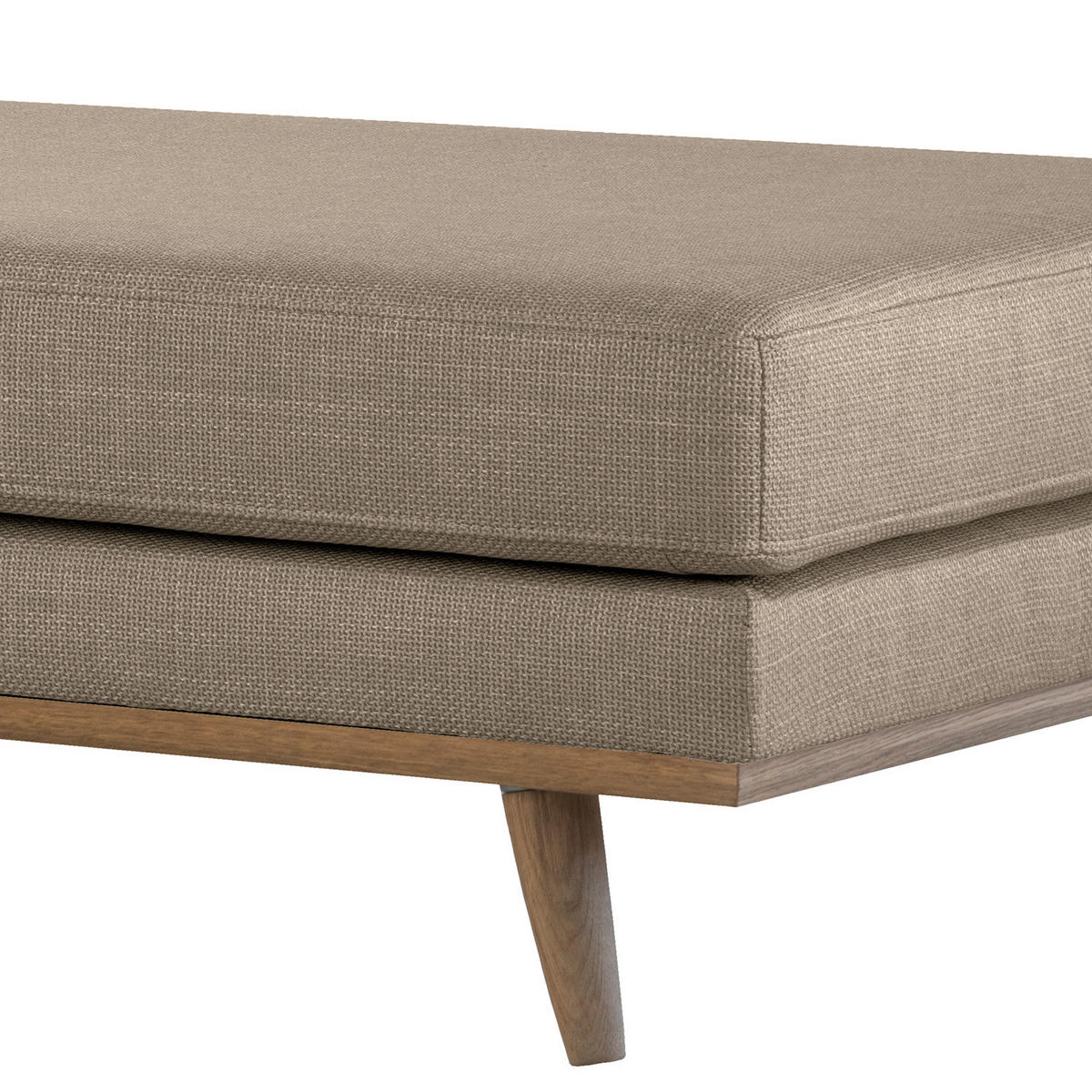 HOCKERBANK - Taupe/Eichefarben, Eichenholz/Textil (180/43/81cm) - home24